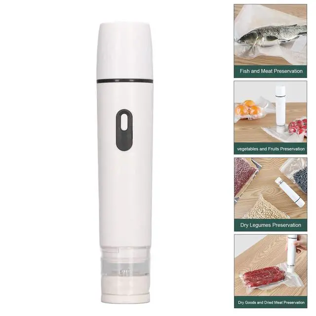 Alt view image 6 of 7 - Electric Vacuum Sealer Cordless Rechargeable Handheld Food Preserver with 60KPa Suction Power for Kitchen Storage White