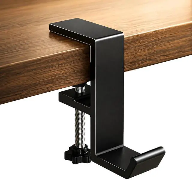 Main image of Headphone Stand - Aluminum Alloy Headphone Holder, Under Headset Stand for Desk Fit for PC Gaming Headset Hanger Hook Suitable for Office, Computer, Student Class Desk, Handmade Creator Table