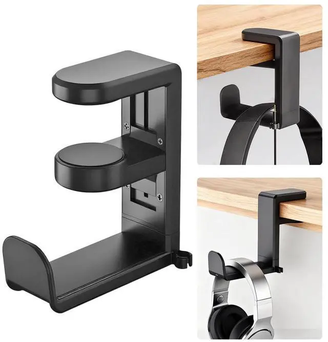 Main image of Headphone HookHeadphone StandPC Gaming Headset Holder for DeskDesk Headphone HangerDesk Hook with 360-Degree Adjustable Rotation