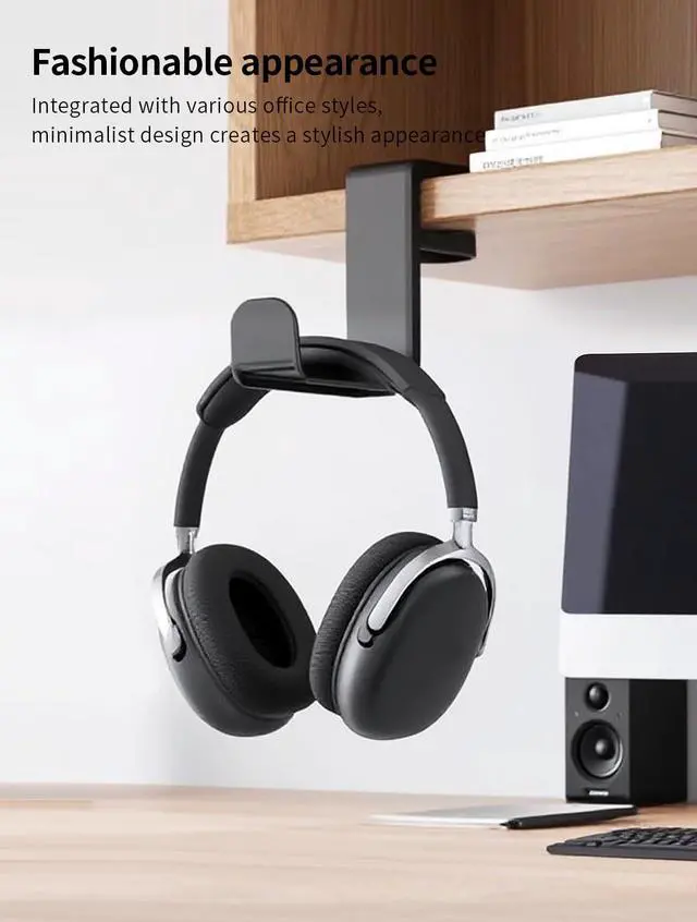 Alt view image 2 of 7 - Headphone HookHeadphone StandPC Gaming Headset Holder for DeskDesk Headphone HangerDesk Hook with 360-Degree Adjustable Rotation