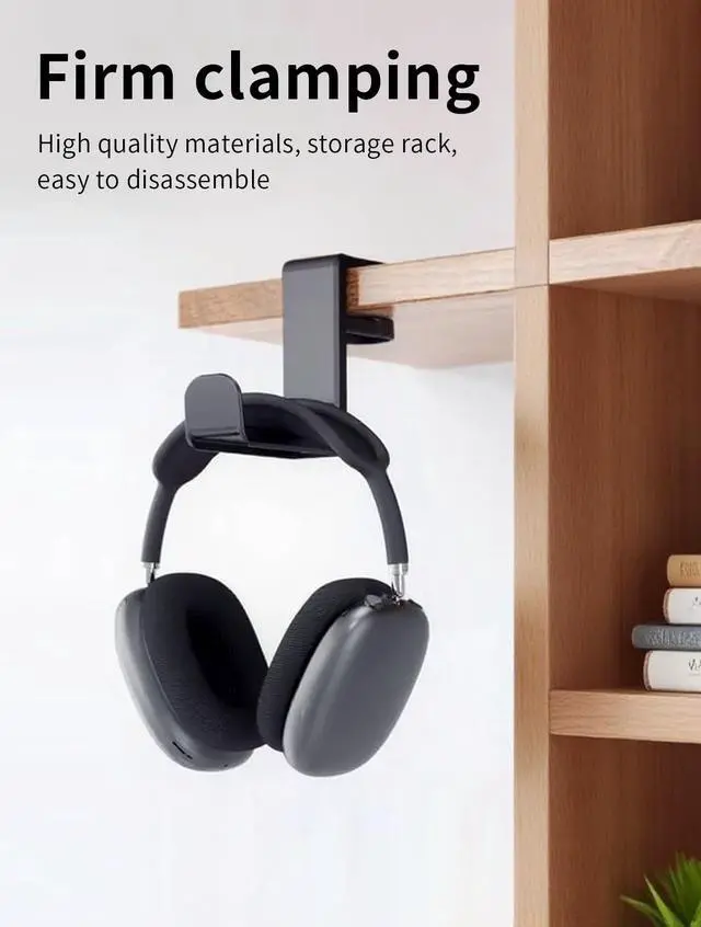 Alt view image 7 of 7 - Headphone HookHeadphone StandPC Gaming Headset Holder for DeskDesk Headphone HangerDesk Hook with 360-Degree Adjustable Rotation
