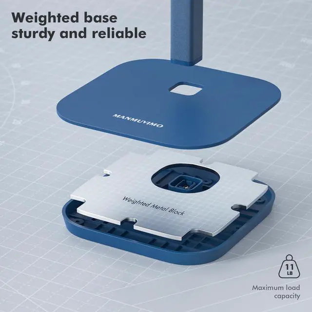 Alt view image 4 of 7 - Headphone Stand, Desktop Headset Holder Heavy Base Desk Earphone Stand Aluminum Gaming Headset Hanger Rack for AirPods Max, AirPods, AirPods Pro, Sony, Beats, Bose, Razer and More(Blue)