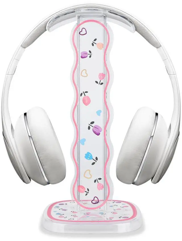 Main image of Headphone Holder for Desk, Gaming Headset & Earphone Stand with Tulip Flowers Pattern