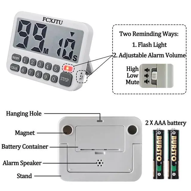 Alt view image 7 of 7 - Digital Kitchen Timer, Digits Directly Input Countdown Timer for Cooking