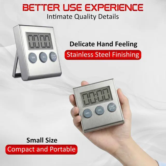 Alt view image 6 of 7 - Digital Kitchen Timer with Loud 80dB Alarm & Large Display