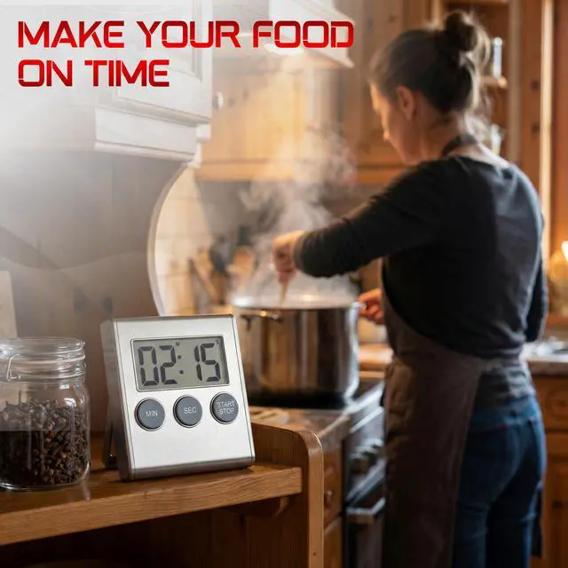 Alt view image 7 of 7 - Digital Kitchen Timer with Loud 80dB Alarm & Large Display