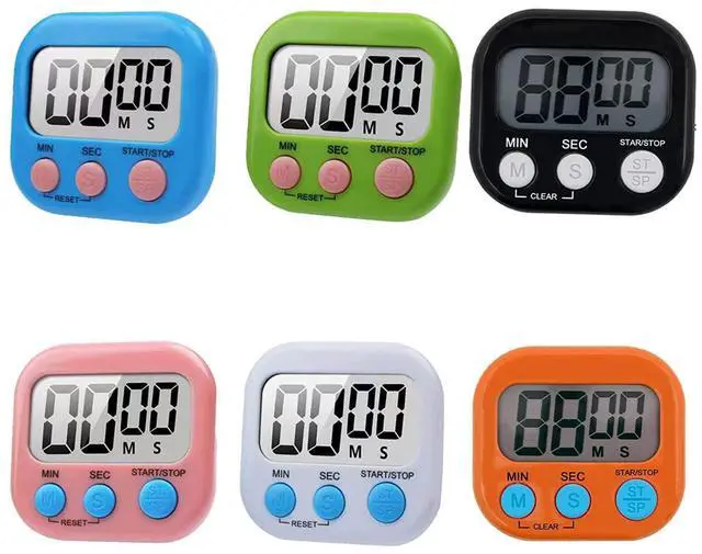Main image of 6 Pack Large Screen Digital Kitchen Timer, Magnetic Timer, Big Digits Loud Alarm, Count Up/Down, ON/Off Switch, Teachers, Classroom, Cooking, Baking