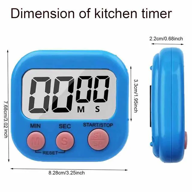Alt view image 2 of 6 - 6 Pack Large Screen Digital Kitchen Timer, Magnetic Timer, Big Digits Loud Alarm, Count Up/Down, ON/Off Switch, Teachers, Classroom, Cooking, Baking