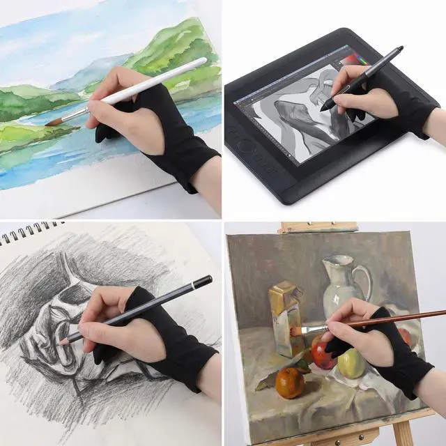 Alt view image 7 of 7 - 4 Pcs Digital Drawing Glove,Drawing Tablet Glove