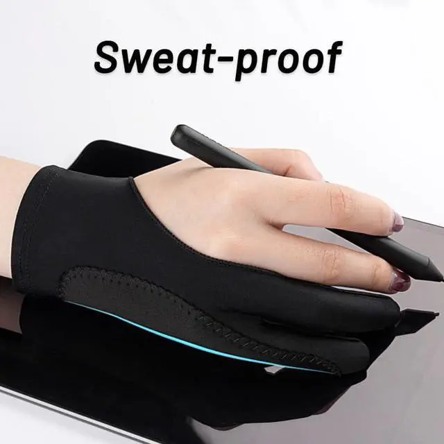 Alt view image 4 of 7 - 4 Pack Drawing Gloves - Two Fingers Digital Artist Glove - Soft for Graphic Drawing Tablets and Paper Sketching (Small x 4)