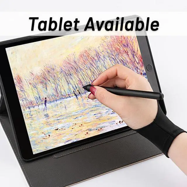 Alt view image 6 of 7 - 4 Pack Drawing Gloves - Two Fingers Digital Artist Glove - Soft for Graphic Drawing Tablets and Paper Sketching (Small x 4)