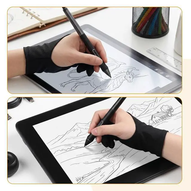 Alt view image 7 of 7 - 2Pcs Digital Drawing Glove, Drawing Glove Palm Rejection