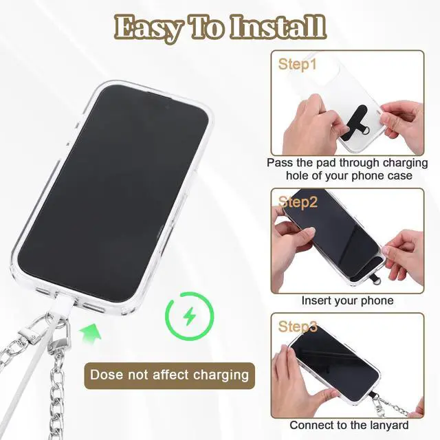 Alt view image 4 of 7 - 2Pack Silvery Phone Chain Crossbody, Metal Phone Strap Lanyard