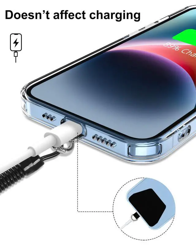 Alt view image 7 of 7 - Phone Lanyard Tether, Anti Theft Spring Phone Strap, 4 x Phone Pacthes & Climbing Hook Universal Phone Lanyard for Keys Outdoor Skiing Hiking Fishing Fitting for All Smartphones - 2PCS Black