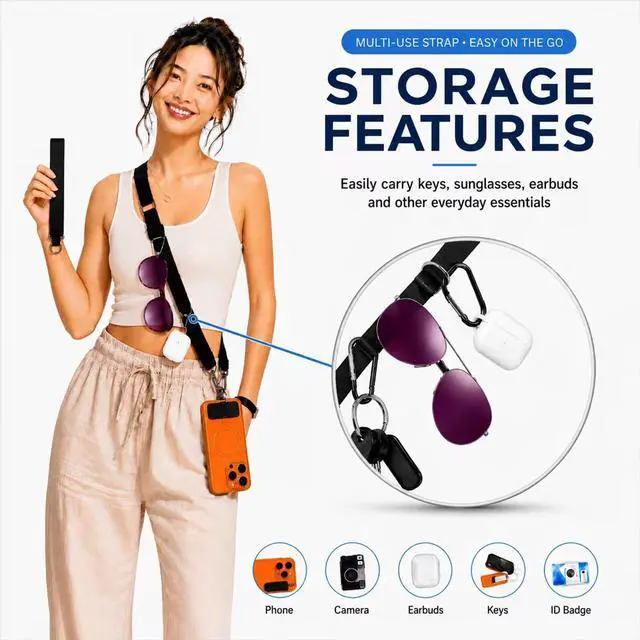 Alt view image 4 of 7 - 2Pack Crossbody Cell Phone Lanyards & Wrist Straps