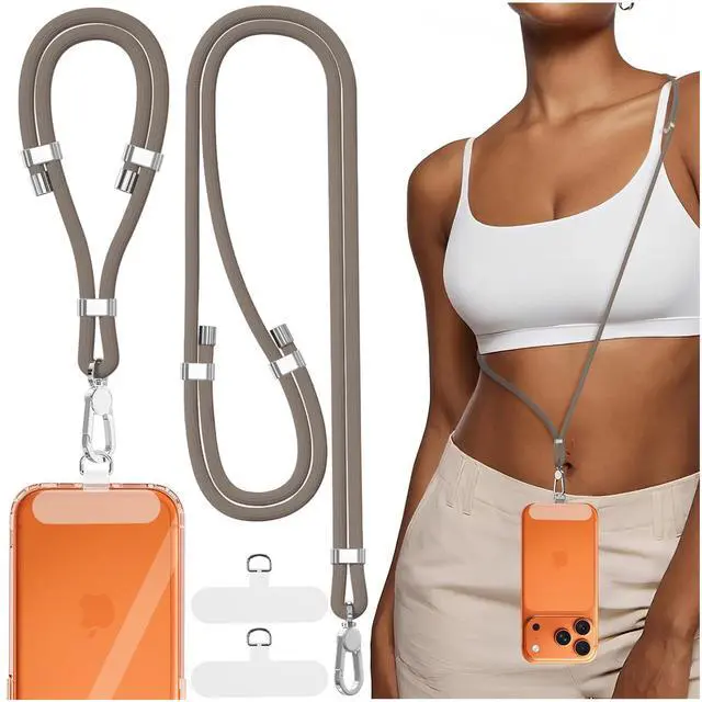 Main image of 4-IN-1 Phone Lanyard, Adjustable Cell Phone Lanyard with 2 Tether Tabs, Men Women Wrist Strap for iPhone,Smartphone