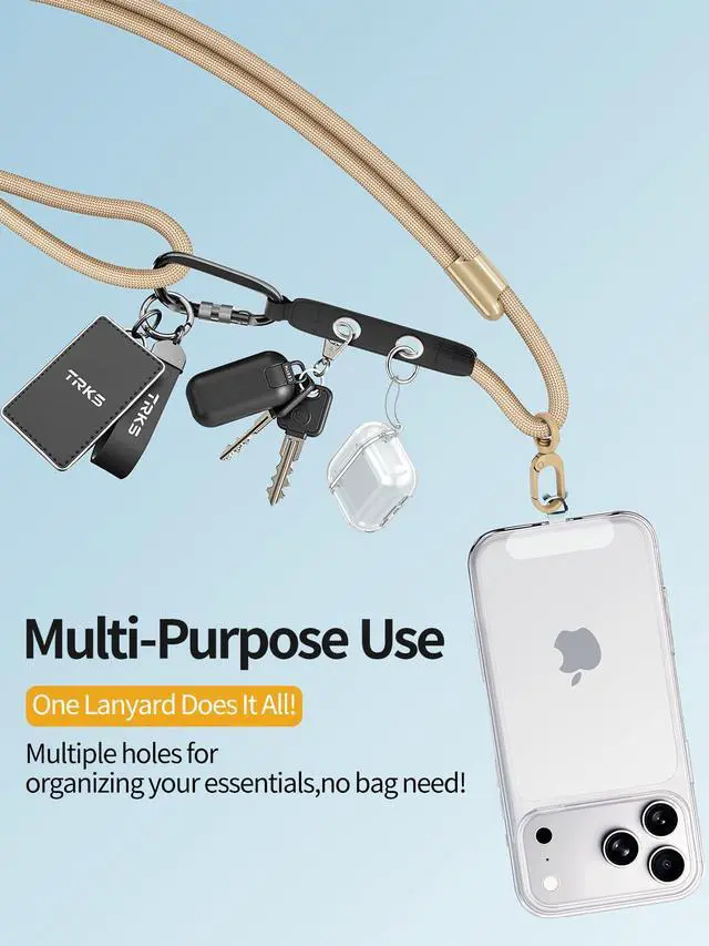 Alt view image 2 of 7 - Phone Lanyard Crossbody with 2 Phone Tabs,Adjustable Anti Theft Phone Strap for All Phones,Premium Metal Buckles,Skin-Friendly,Universal Cell Phone Neck lanyard for Travel Essentials