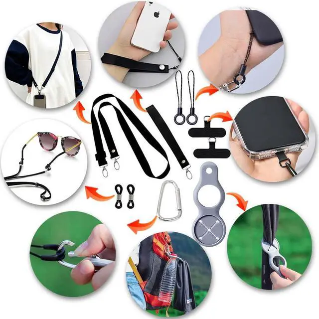 Alt view image 3 of 7 - Phone Lanyard 2 Pack, 1 Pcs Adjustable Neck Strap
