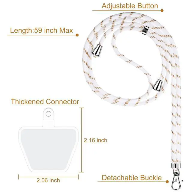 Alt view image 2 of 7 - 4 Pcs Phone Lanyard Crossbody Phone Strap Universal Cellphone Neck Lanyard with Patch for Women, Anti Theft(Bright Color Series)