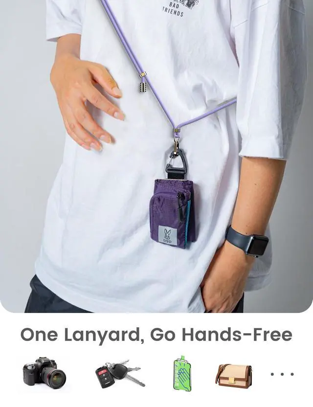 Alt view image 5 of 6 - 4 Sets Purple Adjustable Crossbod Cell Phone Lanyard