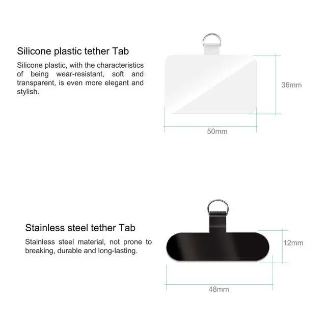 Alt view image 3 of 7 - Phone Lanyard 2 Pack-2× Adjustable Neck Strap,4× Tether Tabs