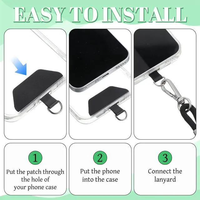 Alt view image 5 of 7 - Phone Lanyard Crossbody with 2 Phone Tabs Adjustable Anti Theft Phones Strap for Most Smartphones Universal Cellphone Neck lanyard Cellphone Leash for Travel Hiking Cycling Shopping, Black