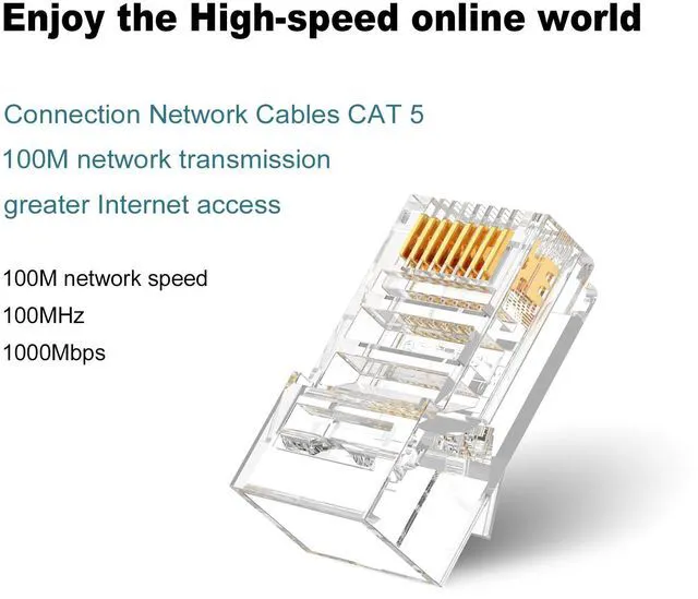 Alt view image 6 of 7 - 50 Pack RJ45 Connector Pass Through Cat5E, 10Gbps