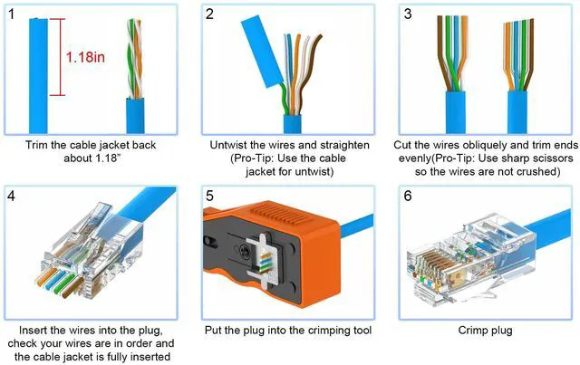 Alt view image 7 of 7 - 50 Pack RJ45 Connector Pass Through Cat5E, 10Gbps