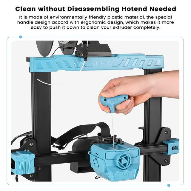 Alt view image 3 of 7 - 3D Printer Tools Kit, 13 Pcs 3D Printer Accessories with L-Size Extruder Nozzle Cleaning Tool, 0.4mm Nozzle Cleaning Needles, Double Function Wrench for E3D & MK8 Nozzles and Straight Tweezer