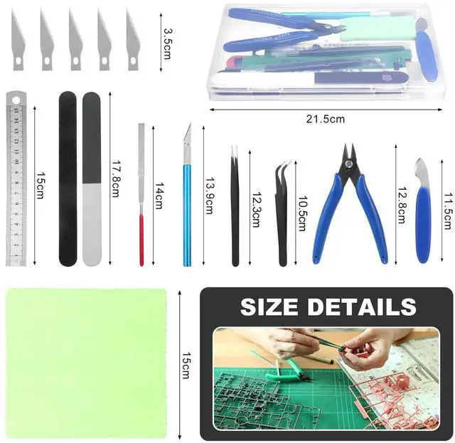 Alt view image 2 of 6 - 11PCS Model Kit Tools, Gundam Model Tool Kit, Hobby Building Tools Kit for Gundam Basic Model Assembling, Building and Repairing