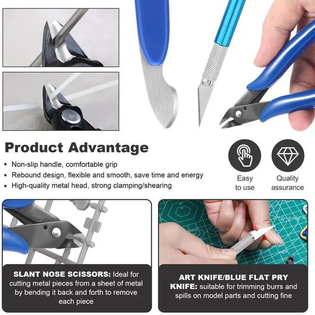 Alt view image 3 of 6 - 11PCS Model Kit Tools, Gundam Model Tool Kit, Hobby Building Tools Kit for Gundam Basic Model Assembling, Building and Repairing
