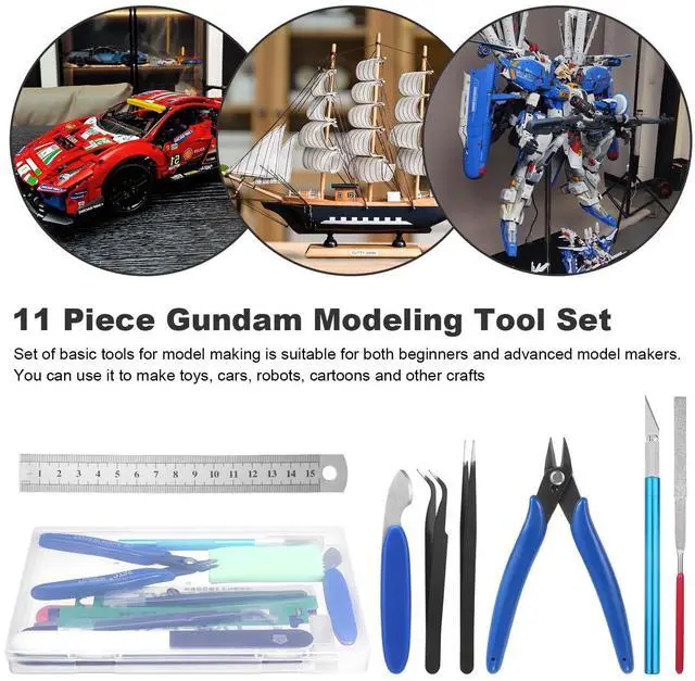 Alt view image 6 of 6 - 11PCS Model Kit Tools, Gundam Model Tool Kit, Hobby Building Tools Kit for Gundam Basic Model Assembling, Building and Repairing