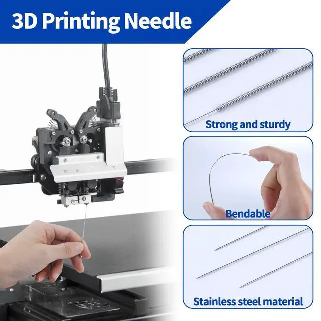 Alt view image 3 of 7 - 10 PCS 3D Printer Nozzle Cleaning Kit, 0.15/0.2/0.25/0.3/0.35/0.4/0.5/0.6/0.8/1.0mm Stainless Steel Nozzle Cleaning Needles, 3D Printer Nozzle Cleaner Tool for 3D Printer Accessory