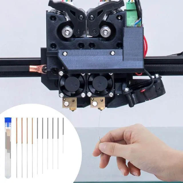 Alt view image 7 of 7 - 10 PCS 3D Printer Nozzle Cleaning Kit, 0.15/0.2/0.25/0.3/0.35/0.4/0.5/0.6/0.8/1.0mm Stainless Steel Nozzle Cleaning Needles, 3D Printer Nozzle Cleaner Tool for 3D Printer Accessory