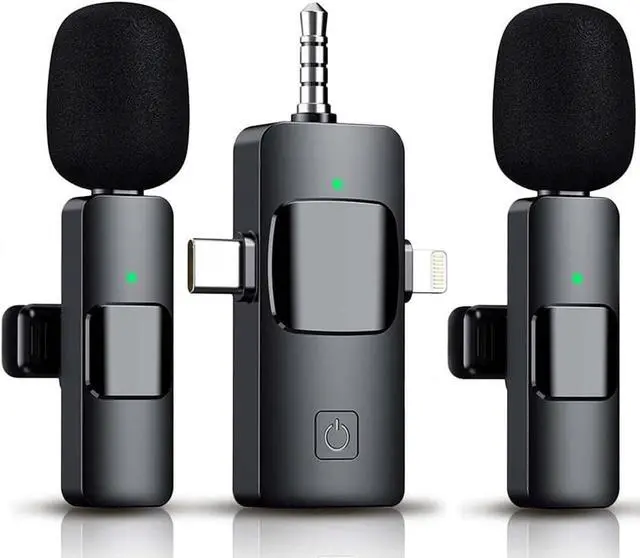 Main image of 3 in 1 Wireless Lavalier Microphone for iPhone, iPad, Android, Camera,12-Hour Battery, mini Noise Reduction Recording Mic 2.4G Ultra-Low Delay, Microphone for Vlog/ TikTok/YouTube Live Stream( 2 Mic)