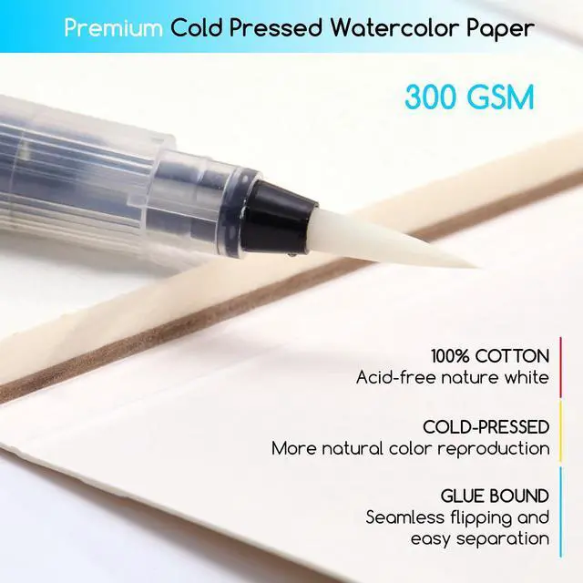 Alt view image 5 of 7 - Watercolor Paint Set - 24 Colors Painting Supplies with 10 Watercolor Papers & Brush, Portable Art Paint Kit Perfect as Travel Set for Outdoor Artist