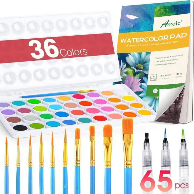 Main image of 65 Pieces Watercolor Paint Set for Adults Artists, Beginners