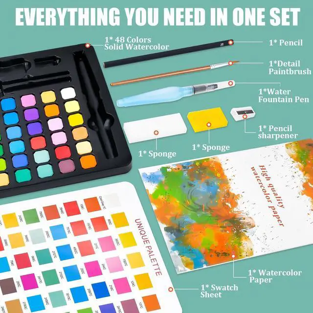 Alt view image 3 of 6 - Stocking Stuffers Birthday Valentines Day Gifts Watercolors Paint Set