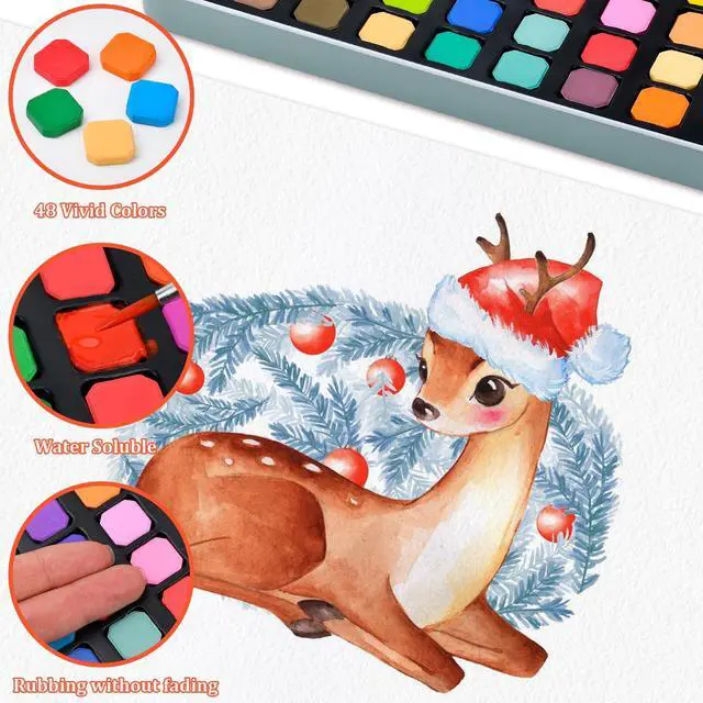 Alt view image 5 of 6 - Stocking Stuffers Birthday Valentines Day Gifts Watercolors Paint Set