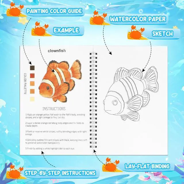 Alt view image 3 of 7 - Watercolor Workbook, 24 Colors Solid Paint Set