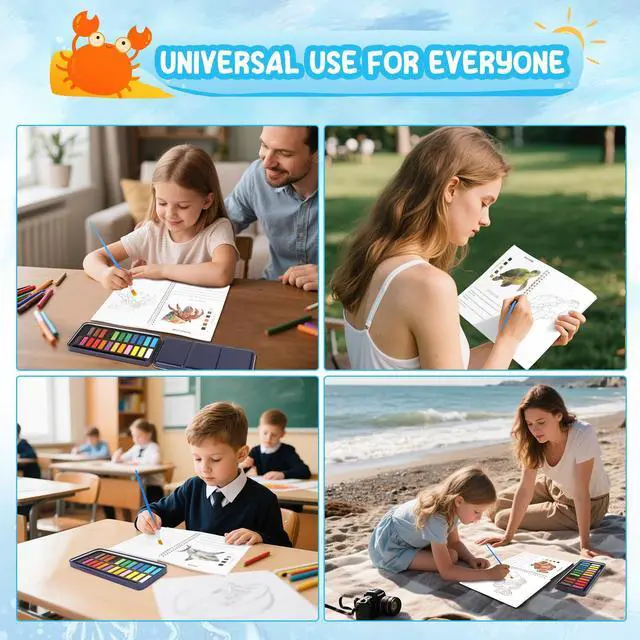 Alt view image 7 of 7 - Watercolor Workbook, 24 Colors Solid Paint Set