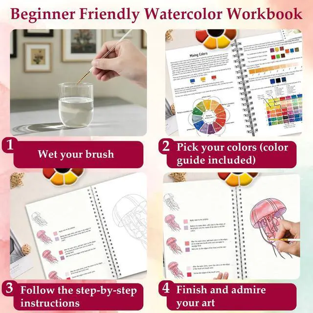 Alt view image 5 of 7 - 2-Pack Beginner Watercolor Workbooks