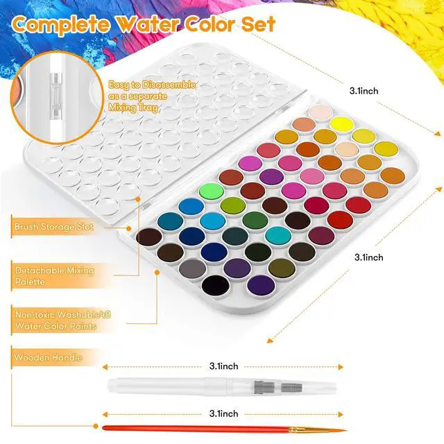 Alt view image 2 of 7 - 48 Colors Watercolor Paint Set for Kids Adults Artist Painting