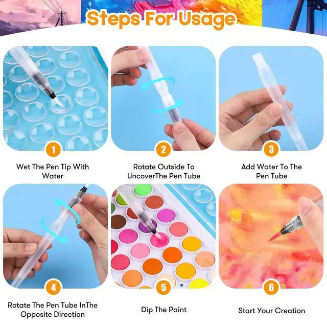 Alt view image 3 of 7 - 48 Colors Watercolor Paint Set for Kids Adults Artist Painting