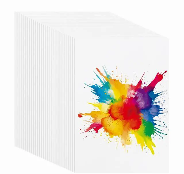Main image of 40 Sheets Cotton Watercolor Paper 140lb/300 GSM Hot Press Water Coloring Paint Paper for Art Painting Watercolor Drawing Artist, 7.68x5.31 Inch