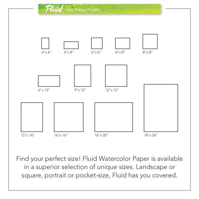 Alt view image 6 of 6 - Fluid Artist Watercolor Block, 140 lb (300 GSM) Hot Press Paper Pad for Watercolor Painting and Wet Media with Easy Block Binding, 4 x 6 inches, 15 White Sheets