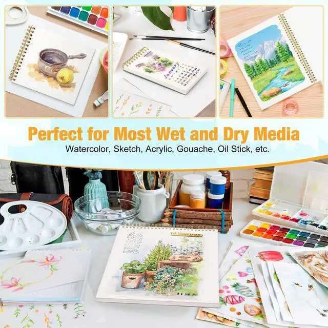 Alt view image 5 of 7 - Small Watercolor Sketchbook, 3.5" x5.5(140lb/300g), Spiral Bound with Tear Line. Artist Water Color Paper, Portable Travel Notebook for Watercolor or Quick Sketch - Ideal for Kids & Adults