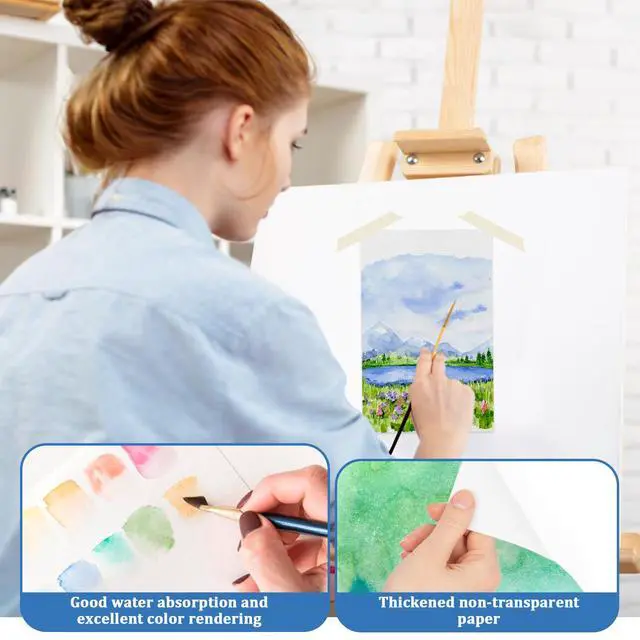 Alt view image 5 of 7 - Watercolor Paper Pad, 8.5 x5.5 in 140lb/300gsm, 30 Sheets, Cold Press Acid-Free, Artist Grade Water Color Art Drawing Painting Paper, Drawing Art Supplies for Adults, Teens, Kids