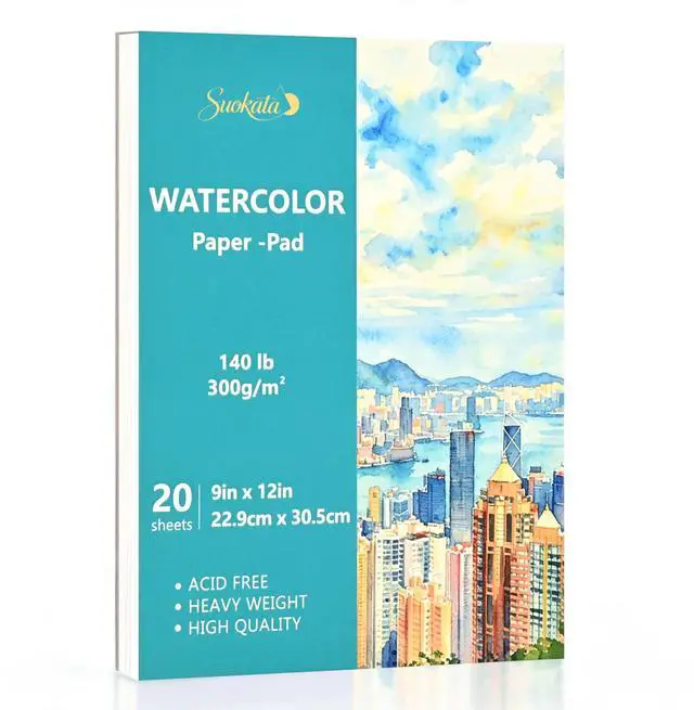 Main image of Watercolor Paper Book, 9"x12", 300 GSM Cold Press Texture Paper Pad