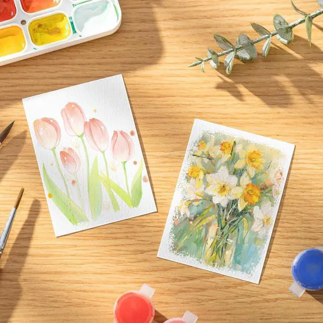 Alt view image 6 of 7 - 80 Sheets Watercolor Paper, 2.5 x 3.5 in, 110 Lb/230 GSM, Cold Press